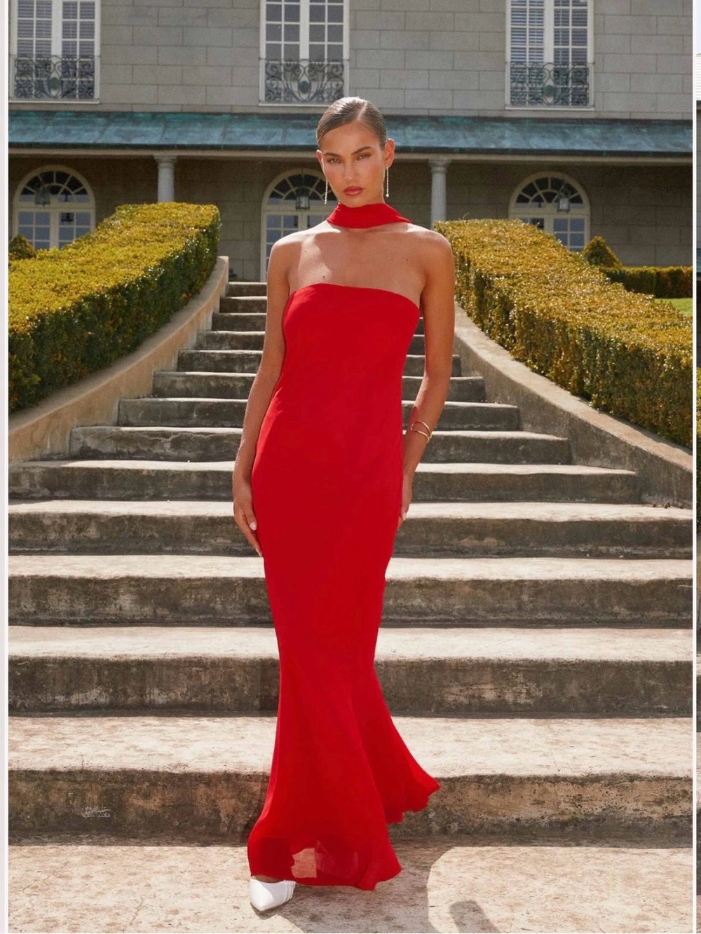 Peppermayo Red Strapless Choker Gown - Picture 3 of 7